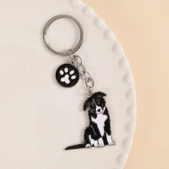 Cartoon Style Cute Dog Paw Print Metal Bag Pendant Keychain