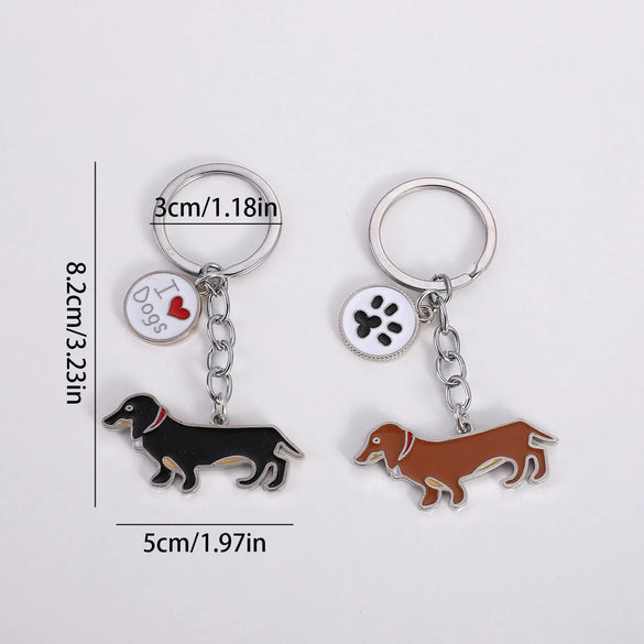 Cartoon Style Cute Letter Dog Paw Print Metal Bag Pendant Keychain