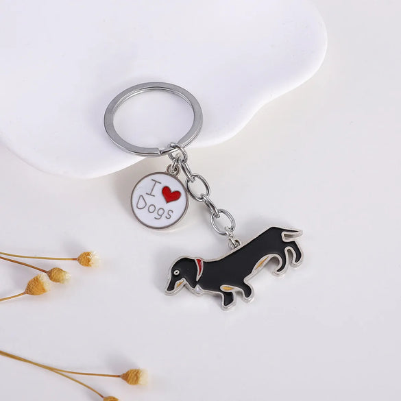 Cartoon Style Cute Letter Dog Paw Print Metal Bag Pendant Keychain