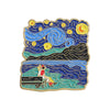 Cartoon Style Cute Modern Style Cartoon Character Starry Sky Oil Painting Alloy Plating Unisex Brooches