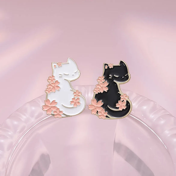 Cartoon Style Cute Simple Style Cat Flower Zinc Alloy Stoving Varnish Plating Unisex Brooches