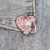 Cartoon Style Heart Shape Alloy Printing Women'S Brooches
