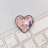 Cartoon Style Heart Shape Alloy Printing Women'S Brooches