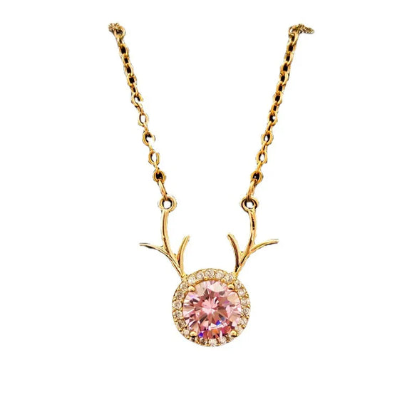 Cartoon Style Heart Shape Flower Titanium Steel Copper Inlay Rhinestones Pendant Necklace