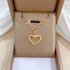 Cartoon Style Heart Shape Flower Titanium Steel Copper Inlay Rhinestones Pendant Necklace