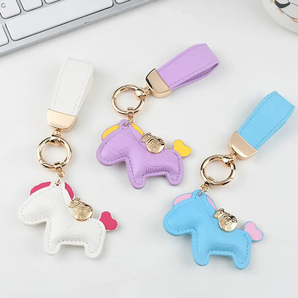 Cartoon Style Horse Pu Leather Unisex Keychain