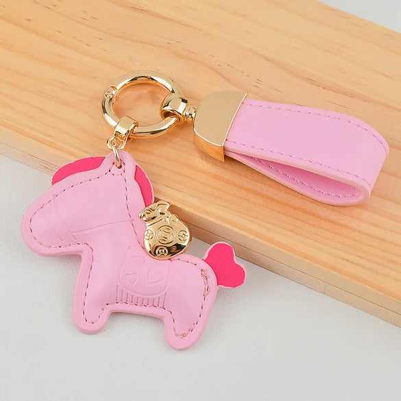 Cartoon Style Horse Pu Leather Unisex Keychain