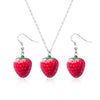 Cartoon Style IG Style Candy Strawberry Dice Resin Women'S Earrings Necklace