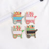 Cartoon Style Letter Carriage Alloy Stamping Stoving Varnish Plating Unisex Brooches