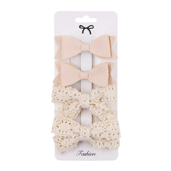 Cartoon Style Plaid Solid Color Bow Knot Cloth Hair Clip