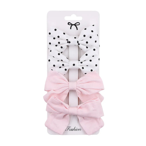 Cartoon Style Plaid Solid Color Bow Knot Cloth Hair Clip