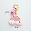 Cartoon Style Rainbow Alloy Silica Gel Unisex Keychain