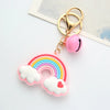 Cartoon Style Rainbow Alloy Silica Gel Unisex Keychain