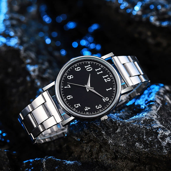 Casual Allmatch Quartz Watch With Iron Band And Round Dial For Students