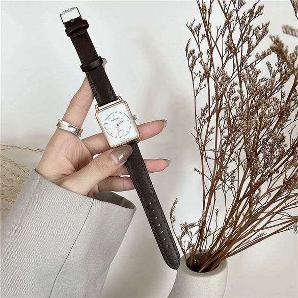 Casual Alloy Case Women's Square Retro Fashion Watch
