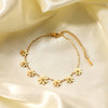 Casual Basic Geometric Flower Stainless Steel 18K Gold Plated Bracelets In Bulk