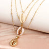 Casual Beach Shell Shell Metal Wholesale Three Layer Necklace