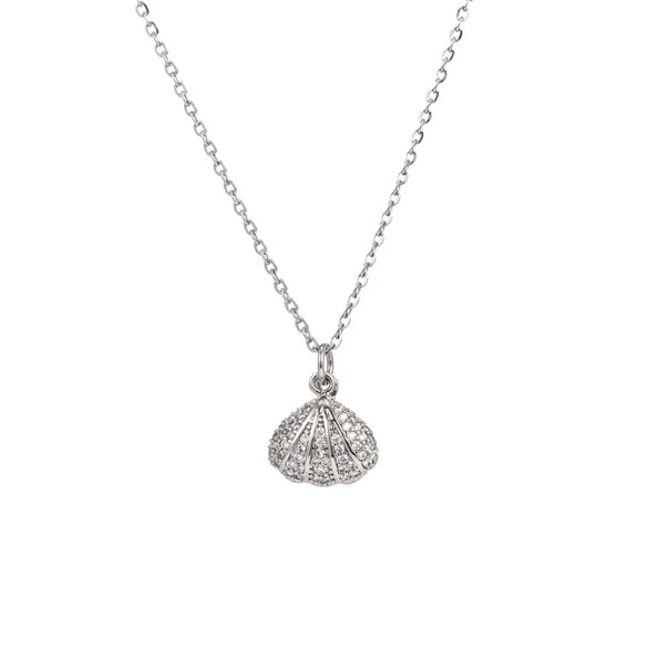 Wholesale Jewelry Casual Beach Shell 304 Stainless Steel Copper Artificial Pearls Zircon K Gold Plated Plating Inlay Pendant Necklace