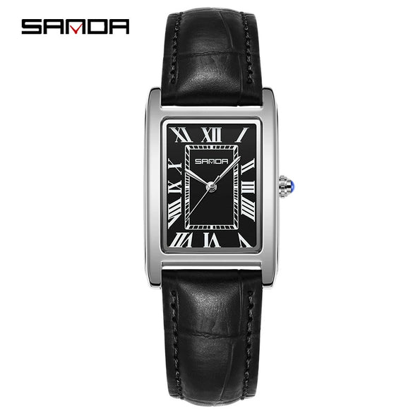 Casual Belt Quartz Watch Retro Style Square Shape For Men And Women Alloy Alloy Case Stainless Steel Buckle