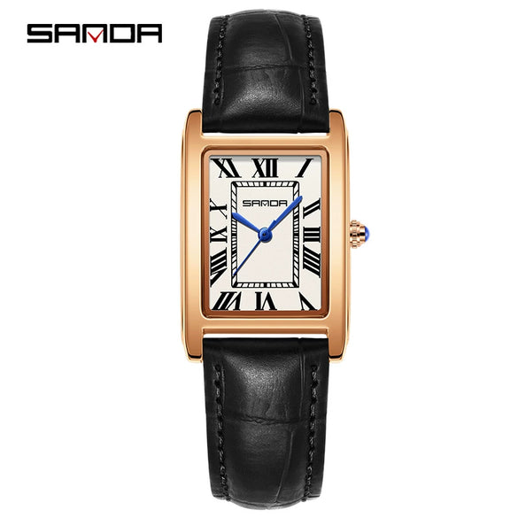 Casual Belt Quartz Watch Retro Style Square Shape For Men And Women Alloy Alloy Case Stainless Steel Buckle
