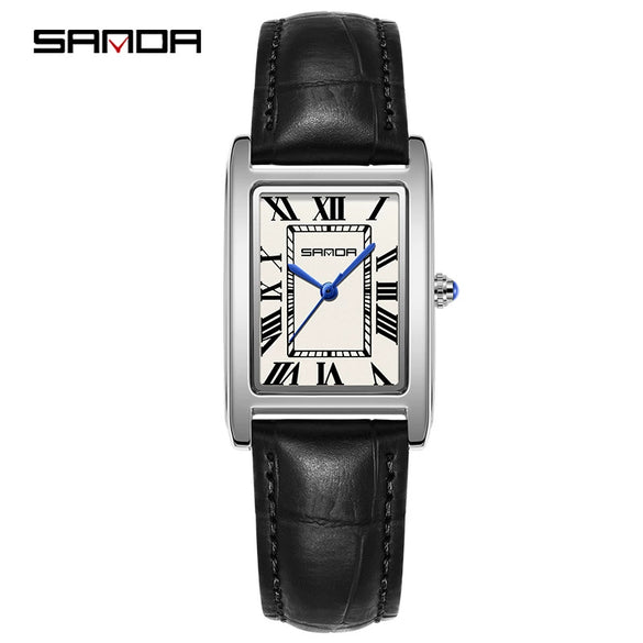 Casual Belt Quartz Watch Retro Style Square Shape For Men And Women Alloy Alloy Case Stainless Steel Buckle