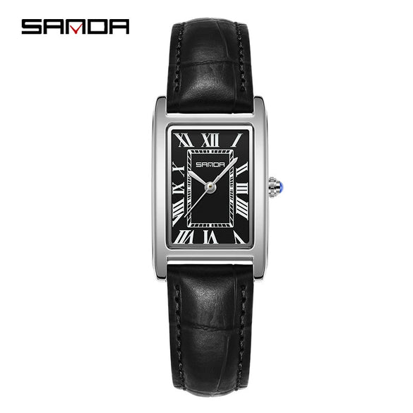 Casual Belt Quartz Watch Retro Style Square Shape For Men And Women Alloy Alloy Case Stainless Steel Buckle