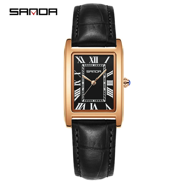 Casual Belt Quartz Watch Retro Style Square Shape For Men And Women Alloy Alloy Case Stainless Steel Buckle