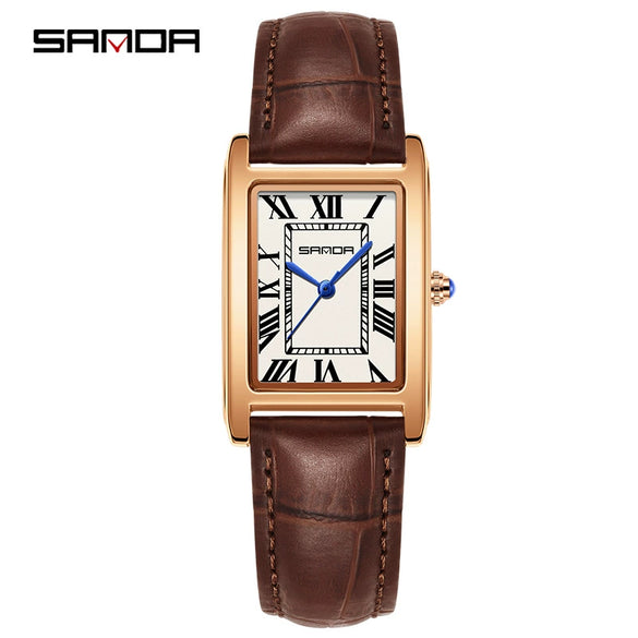 Casual Belt Quartz Watch Retro Style Square Shape For Men And Women Alloy Alloy Case Stainless Steel Buckle