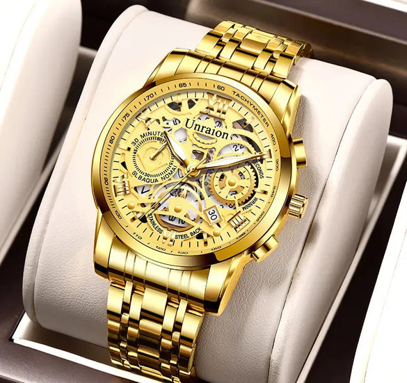 Casual Business Geometric Single Folding Buckle Quartz Men'S Watches