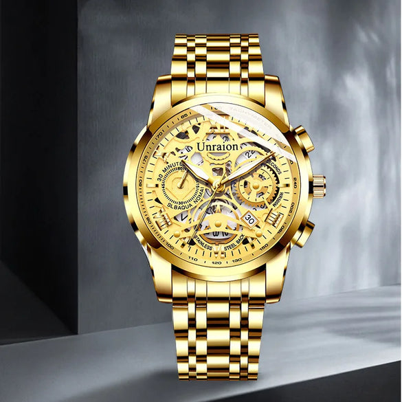 Casual Business Geometric Single Folding Buckle Quartz Men'S Watches