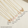 Casual Classic Style Four Leaf Clover Butterfly Copper Plating Inlay Zircon 14k Gold Plated Pendant Necklace