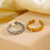 Casual Classic Style Heart Shape Stainless Steel Plating 18k Gold Plated Open Rings