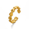 Casual Classic Style Heart Shape Stainless Steel Plating 18k Gold Plated Open Rings