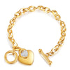 Casual Classic Style Heart Shape Titanium Steel 18K Gold Plated Bracelets In Bulk