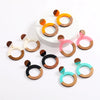 Casual Color Block Wood Resin Patchwork Women'S Drop Earrings