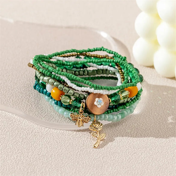 Casual Commute Animal Ball Flower CCB Alloy Glass Wholesale Bracelets