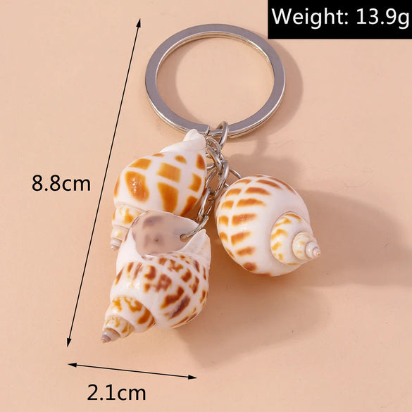 Casual Conch Alloy Shell Bag Pendant Keychain