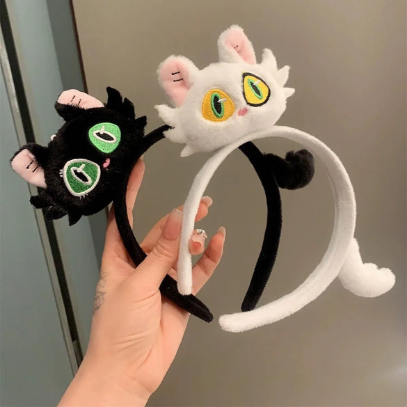 Women'S Casual Cute Cat Flannel Hair Band