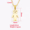 Wholesale Jewelry Casual Cute Human Customization Laser Engraving Stainless Steel 18K Gold Plated Polishing Plating Pendant Necklace Cable Chain
