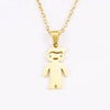 Wholesale Jewelry Casual Cute Human Customization Laser Engraving Stainless Steel 18K Gold Plated Polishing Plating Pendant Necklace Cable Chain