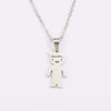 Wholesale Jewelry Casual Cute Human Customization Laser Engraving Stainless Steel 18K Gold Plated Polishing Plating Pendant Necklace Cable Chain