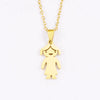 Wholesale Jewelry Casual Cute Human Customization Laser Engraving Stainless Steel 18K Gold Plated Polishing Plating Pendant Necklace Cable Chain