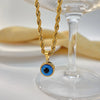 304 Stainless Steel Casual Devil'S Eye Pendant Necklace