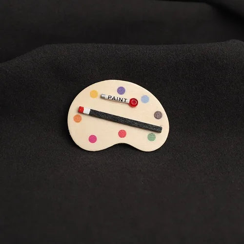 Casual Drawing Board Wood Unisex Brooches