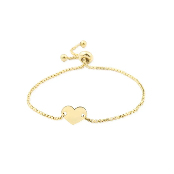 Casual Elegant Customization Laser Engraving Heart Shape 304 Stainless Steel Box Chain Chain & Link Bracelets Wholesale