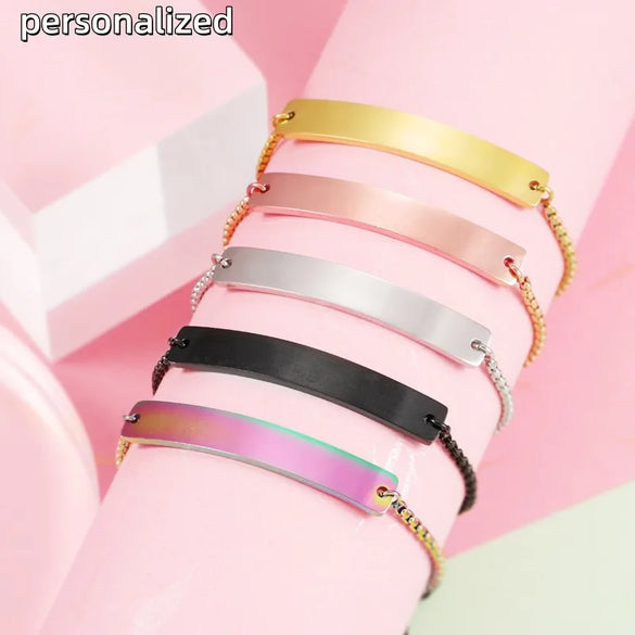 Casual Elegant Customization Laser Engraving Heart Shape 304 Stainless Steel Box Chain Chain & Link Bracelets Wholesale