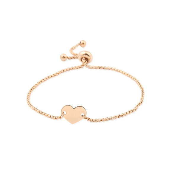 Casual Elegant Customization Laser Engraving Heart Shape 304 Stainless Steel Box Chain Chain & Link Bracelets Wholesale