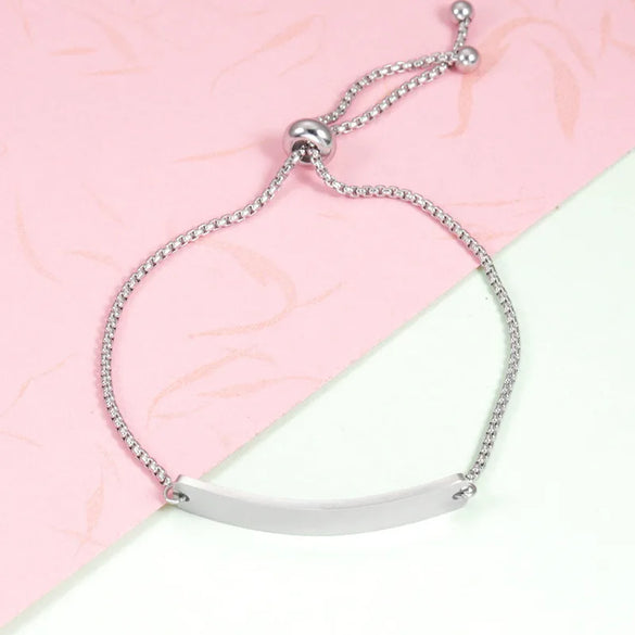 Casual Elegant Customization Laser Engraving Heart Shape 304 Stainless Steel Box Chain Chain & Link Bracelets Wholesale