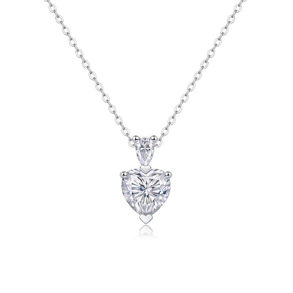 Casual Elegant 925 Silver Moissanite Clavicle Necklace That Does Not Fade