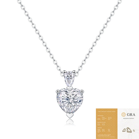 Casual Elegant 925 Silver Moissanite Clavicle Necklace That Does Not Fade
